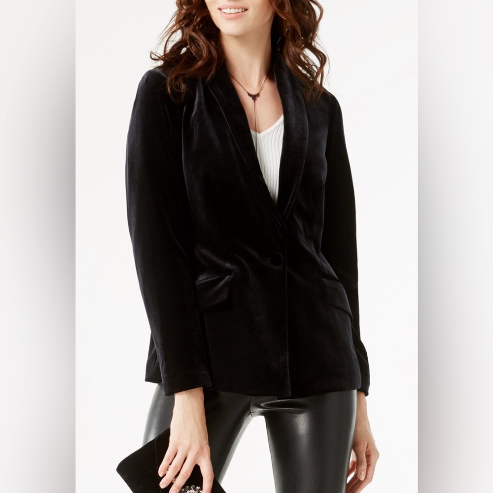 NWT INC Elegant Black Velvet Women's Blazer